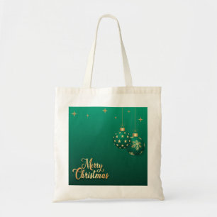 Personalized Decorative Merry Christmas Swirl Tote Bag