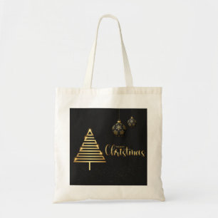 Personalized Decorative Merry Christmas Swirl Tote Bag