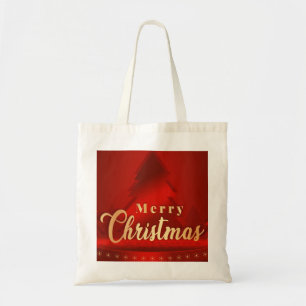 Personalized Decorative Merry Christmas Swirl Tote Bag