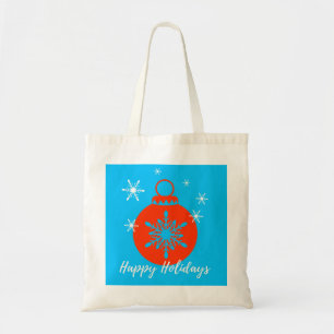Personalized Decorative Merry Christmas Swirl Tote Bag
