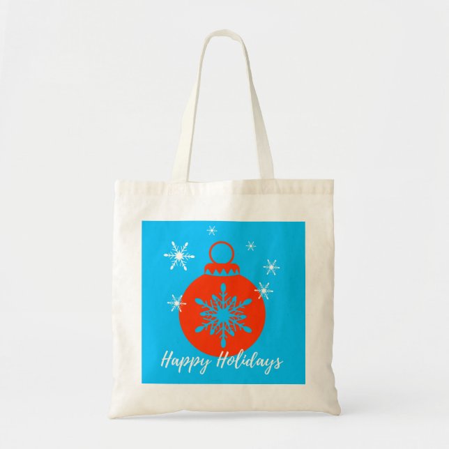 Personalized Decorative Merry Christmas Swirl Tote Bag (Front)