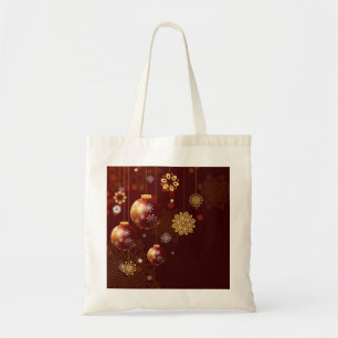 Personalized Decorative Merry Christmas Swirl Tote Bag