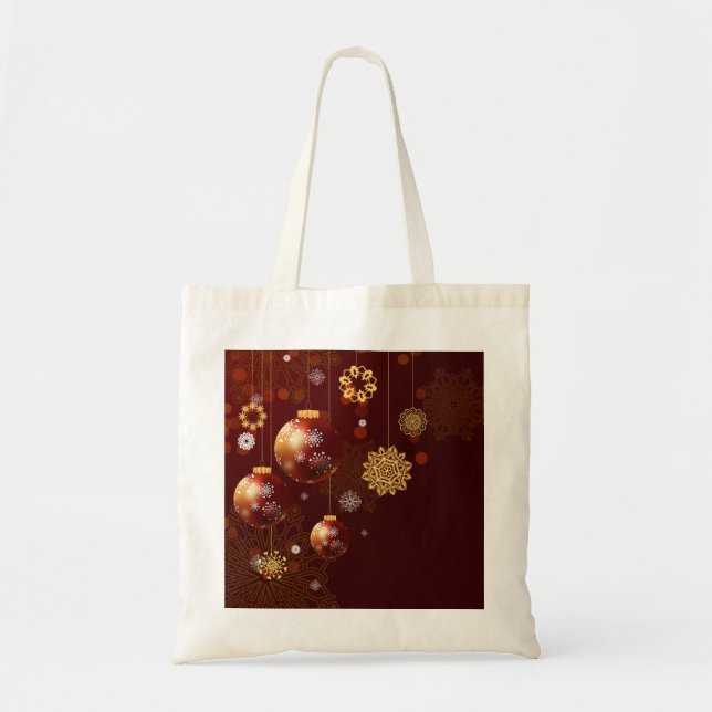 Personalized Decorative Merry Christmas Swirl Tote Bag (Front)