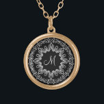 Personalized Decorative Monogram Design Gold Plated Necklace<br><div class="desc">Personalized Decorative Monogram Design</div>