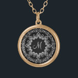 Personalized Decorative Monogram Design Gold Plated Necklace<br><div class="desc">Personalized Decorative Monogram Design</div>