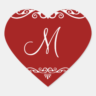 Personalized Decorative Monogram Heart Sticker
