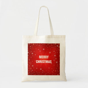 Personalized Decorative Red Merry Christmas Stars Tote Bag