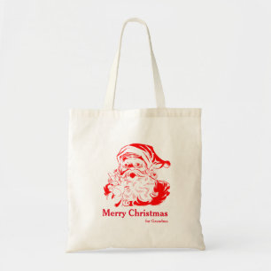 Personalized Decorative Santa Christmas Gift Tote Bag