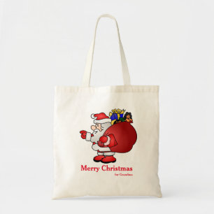 Personalized Decorative Santa Christmas Gift Tote Bag