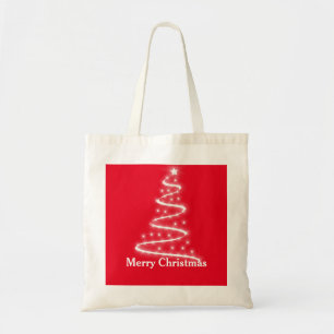 Personalized Decorative Santa Tree Christmas Gift Tote Bag