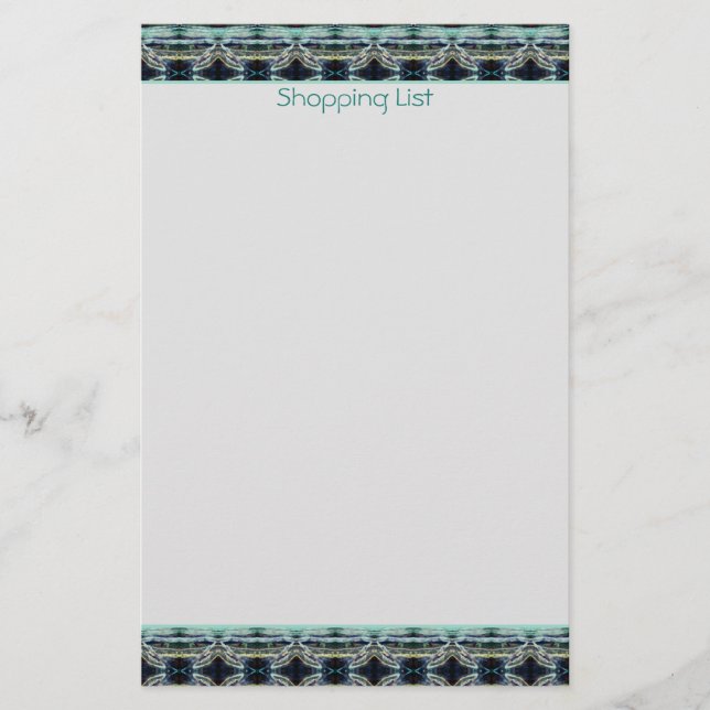 Personalized Decorative Shopping List Stationery (Front)