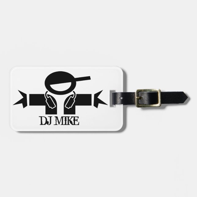 Personalized deejay luggage tag | DJ Gear (Front Horizontal)