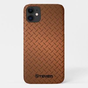 Personalized Deep Copper Diamond Plate iPhone 11 Case