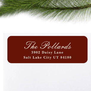 Personalized Deep Red Christmas Return Address