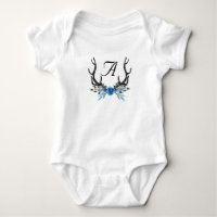 Personalized Deer Antler Baby Girl Tutu Bodysuit