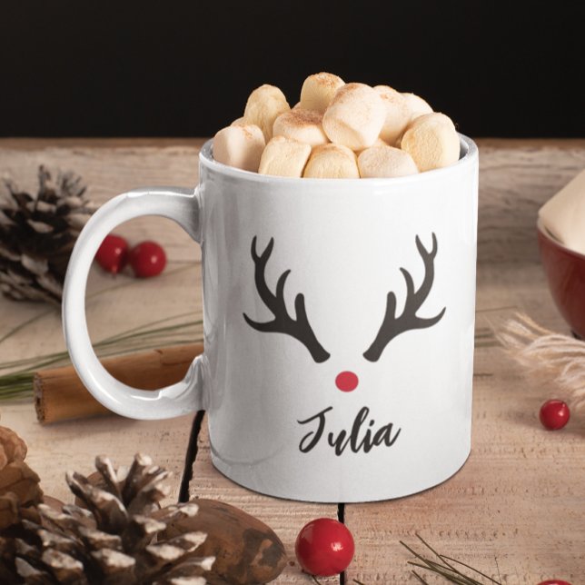 Personalized Deer Antlers Christmas  Coffee Mug (Creator Uploaded)