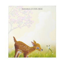 Personalized Deer & Butterfly Notepad
