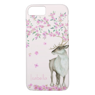 Personalized Deer Cherry Blossom Spring Flower Case-Mate iPhone Case