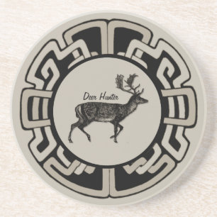Personalized Deer Hunter Medallion Coaster