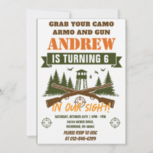 Personalized Deer Hunting Birthday Invitation