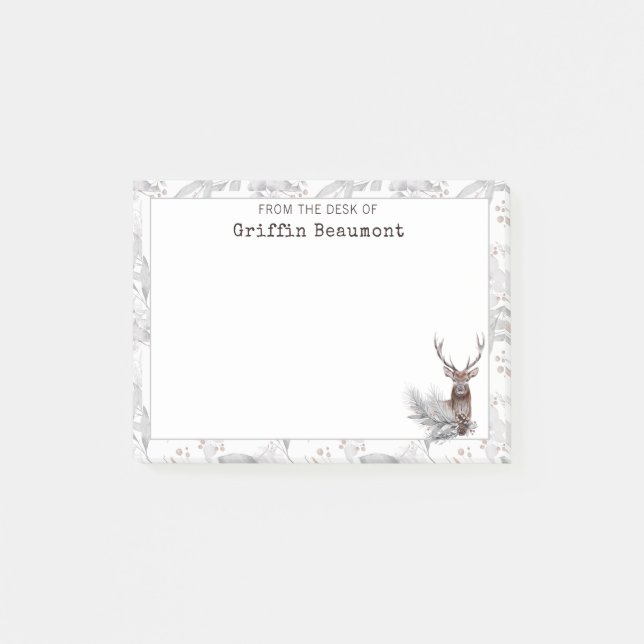 Personalized Deer Hunting From the Desk of  Post-it Notes (Front)