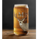 Personalized Deer Hunting Monogram Antlers Groom Can Glass<br><div class="desc">Elevate your hunting retreat and toast to the thrill of the chase with our Personalized Deer Hunting Monogram Antlers Glass. Crafted for the true aficionado of the great outdoors, this glass exudes rustic charm and personalized elegance, making it the perfect companion for your hunting lodge or cabin getaway or a...</div>