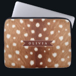 Personalized Deer Print Neutral Aesthetic Gifts Laptop Sleeve<br><div class="desc">With this adorable personalized deer print collection, you can incorporate a little bit of the wild into your daily life. These designs are ideal for anyone who like nature, woodland themes, or distinctive, personalized presents. They are inspired by the graceful beauty of deer and their recognizable spotted coats. You may...</div>