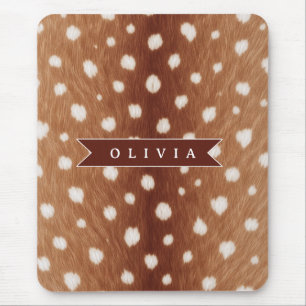 Personalized Deer Print Neutral Aesthetic Gifts Mouse Pad