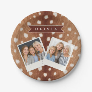 Personalized Deer Print Neutral Aesthetic Gifts Paper Plate
