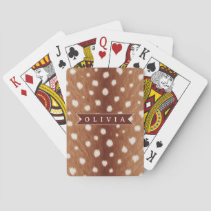 Personalized Deer Print Neutral Aesthetic Gifts Playing Cards