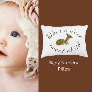 Personalized Deer Sweet Child_Woodland  Accent Pillow