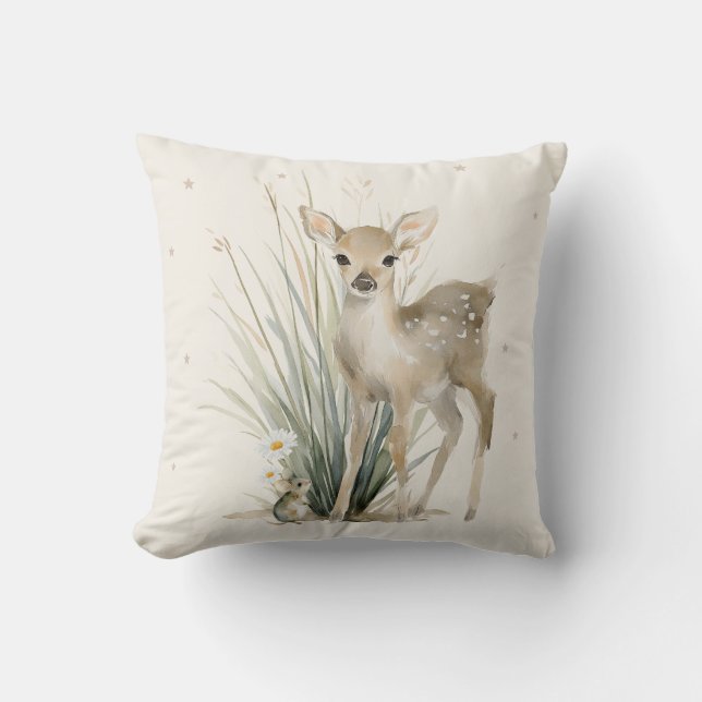 Personalized Deer Throw Pillow (Front)