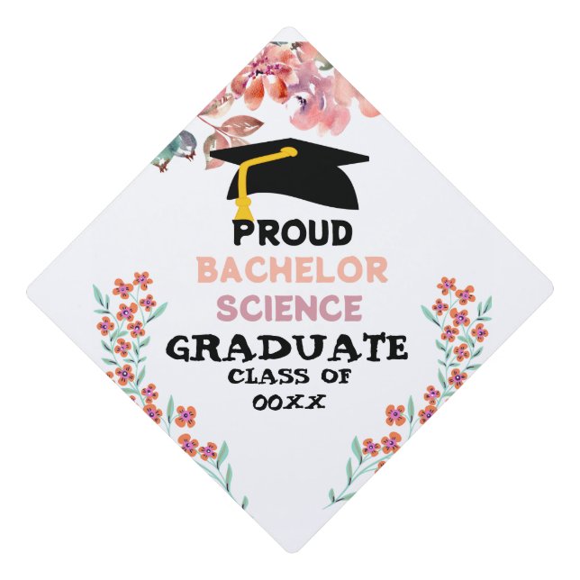 Personalized degree graduation saying  cap topper (Front)