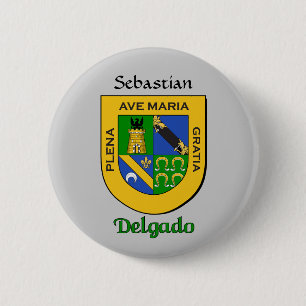 Personalized Delgado Historical Shield 2 Inch Round Button