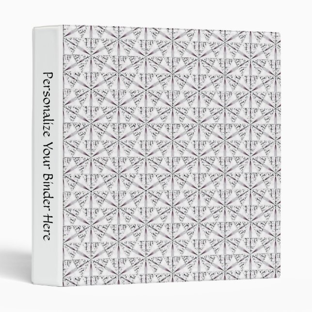 Personalized Delicate Black Triangles 1" Binder (Front/Spine)