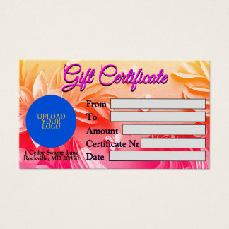 Personalized Delicate Blossoms Gift Certificate