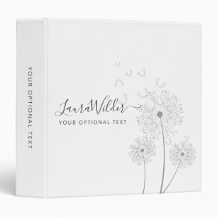 Personalized Delicate Floral Illustration  Binder