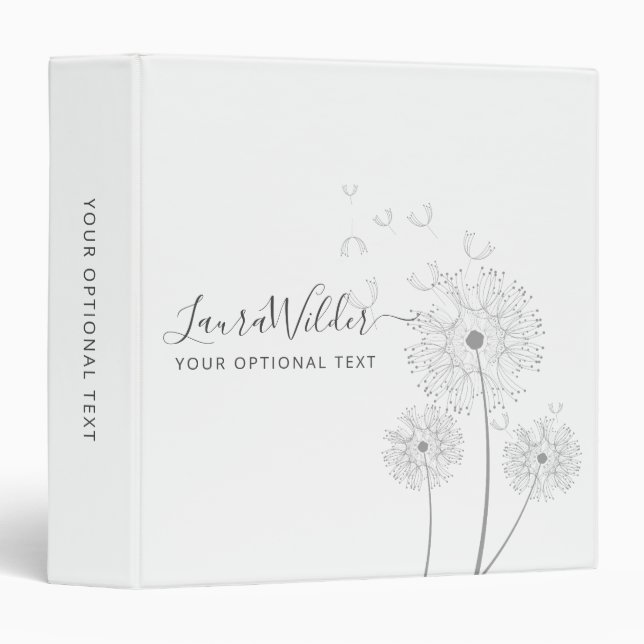 Personalized Delicate Floral Illustration  Binder (Front/Spine)