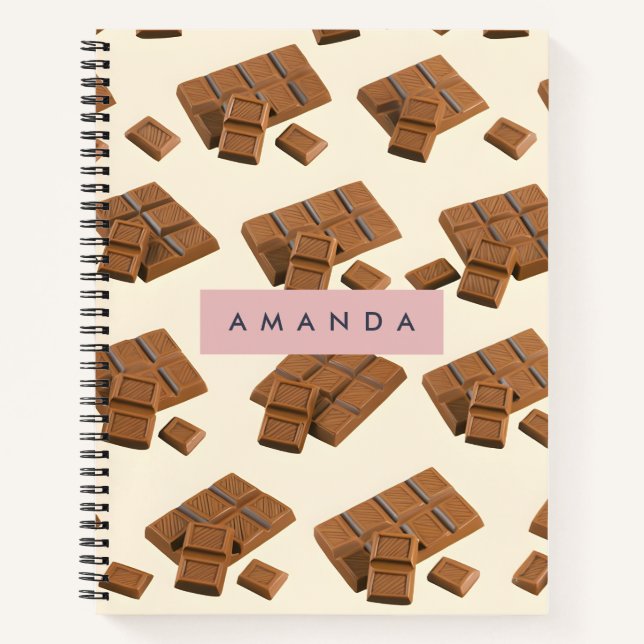 Personalized Delicious Chocolate Bar Pattern Notebook (Front)