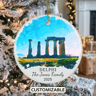 Personalized Delphi Ornament, Greece Ceramic Ornament