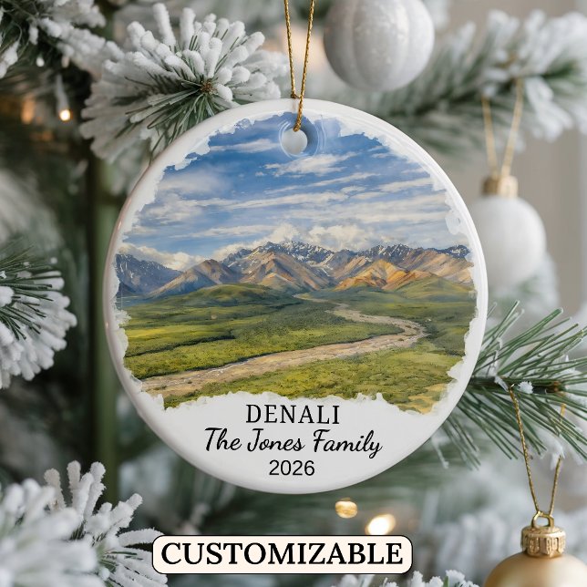 Personalized Denali National Park, Custom Alaska Ceramic Ornament (Creator Uploaded)