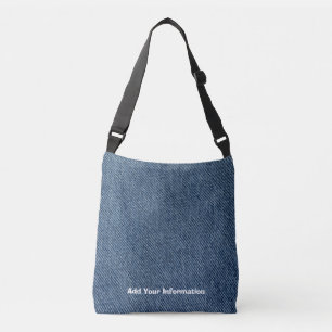 Personalized Denim Print Crossbody Bag