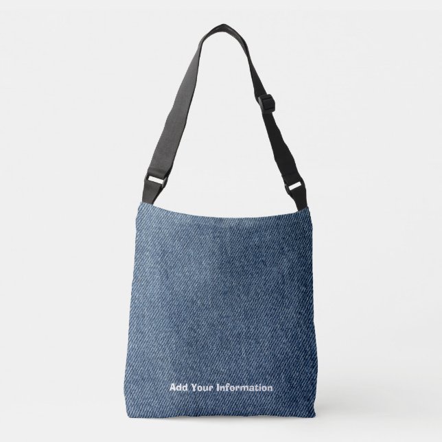 Personalized Denim Print Crossbody Bag (Front)