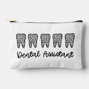 Personalized Dental Assistant Leopard Print Tooth Accessory Pouch