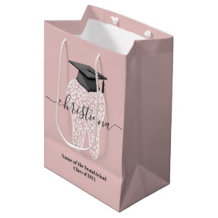 Personalized Dental Graduation Leopard Tooth Grad Medium Gift Bag