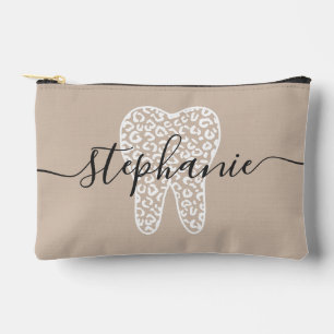 Personalized Dental Squad Leopard Print Tooth Accessory Pouch