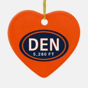 Personalized Denver CO 5,280 FT Heart Ornament