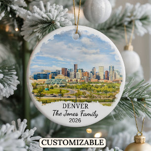 Personalized Denver Ornament, Custom Colorado Ceramic Ornament