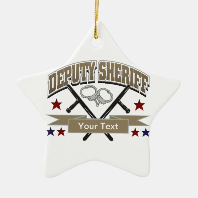 Personalized Deputy Sheriff Ceramic Ornament (Front)
