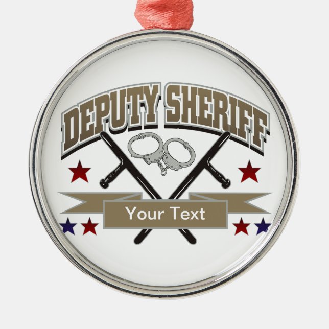 Personalized Deputy Sheriff Metal Ornament (Front)
